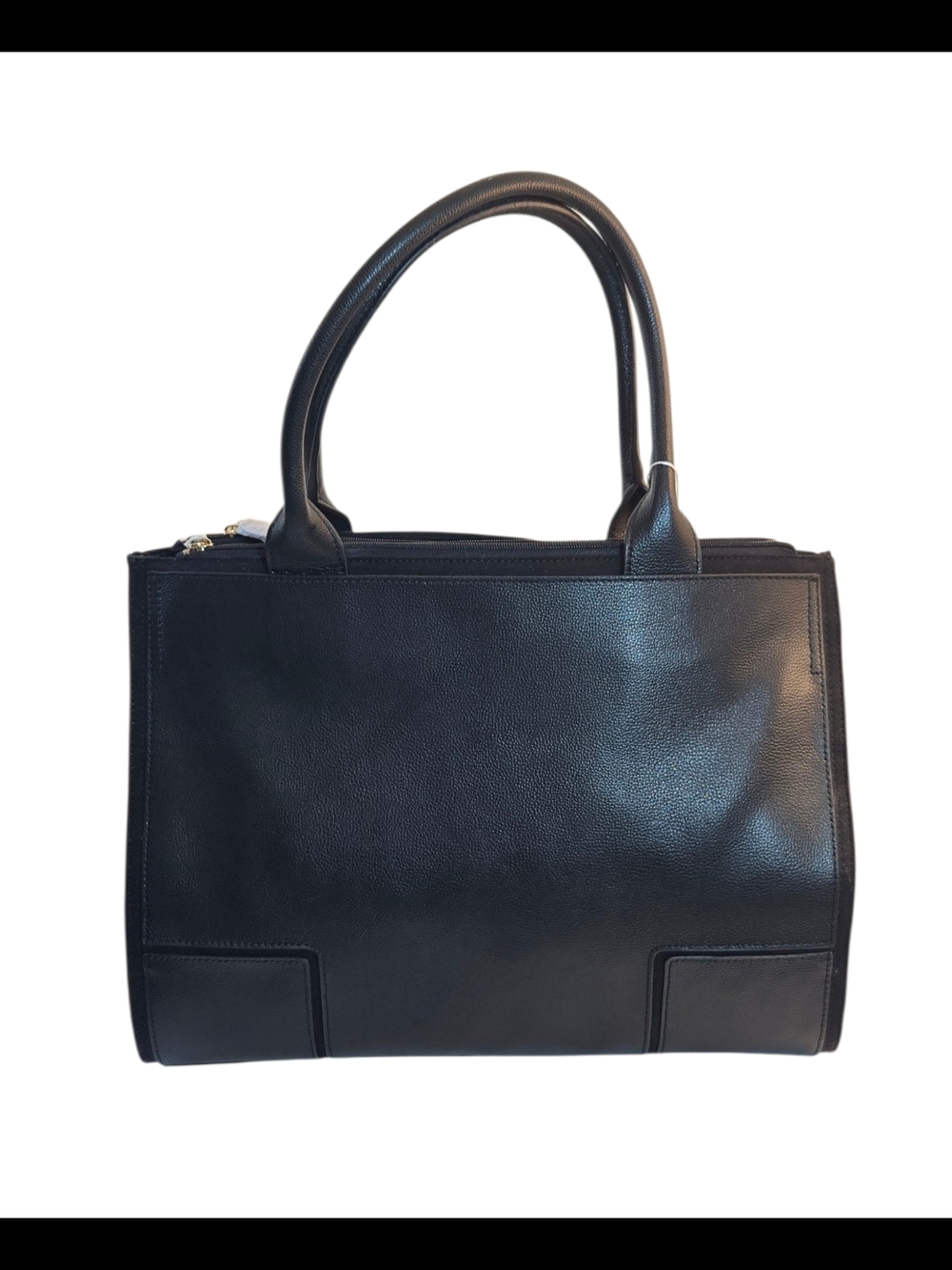 Tory Burch Elle Minimalist Black Leather Work Laptop Tote NWT - Picture 3 of 17